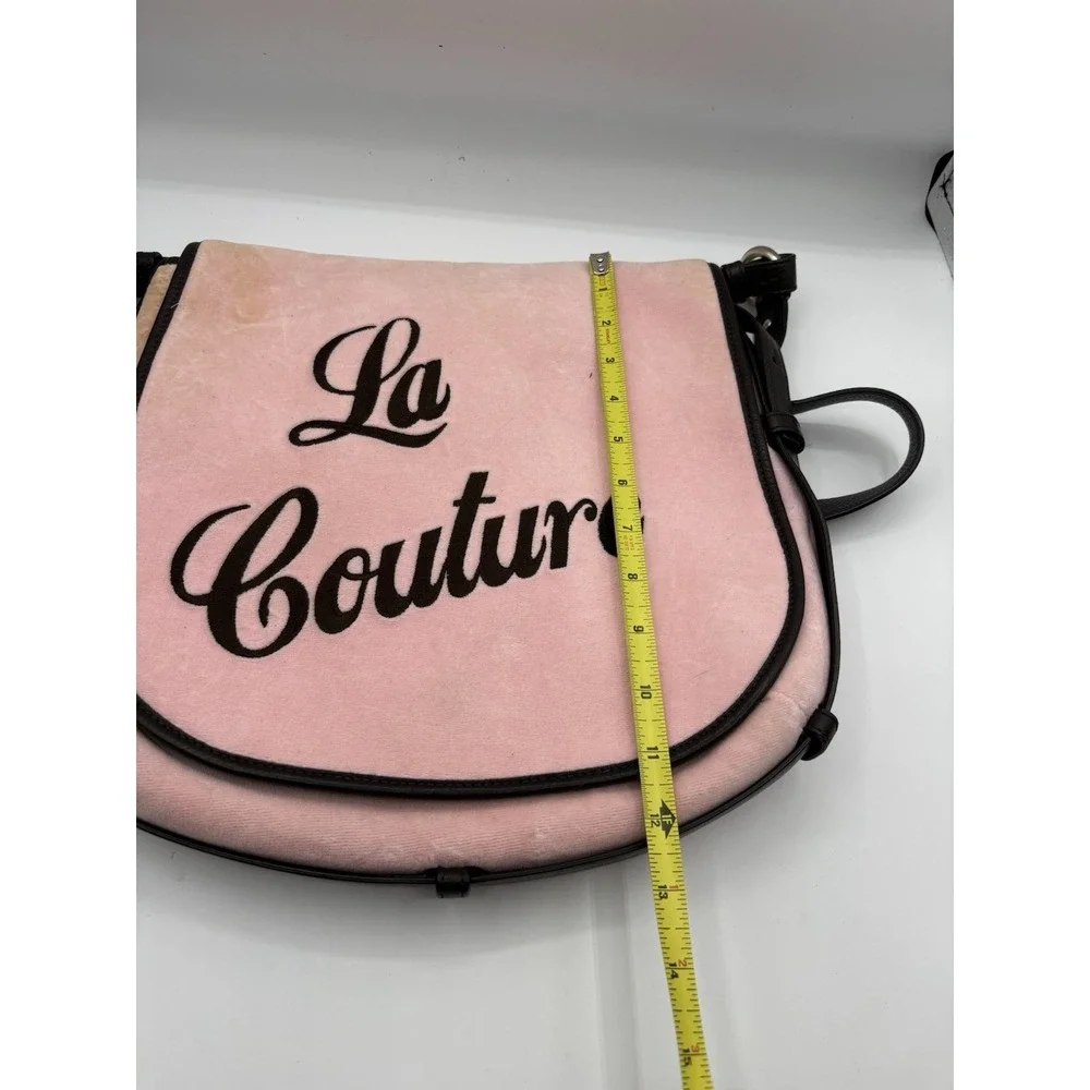 Juicy Couture Vintage Pink Messenger‎ Bag La Couture Velour Dangle Charm